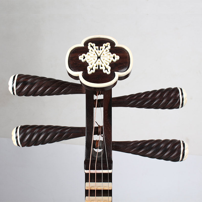 Dunhuang敦煌 656K Professional Ebony Yueqin, Paulownia Soundboard, Ebony Tuning Pegs, Xuemei Headstock, Folk & Peking Opera Chinese Moon Guitar