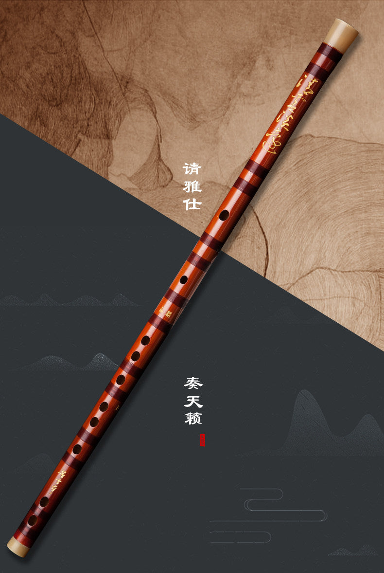 LANDTOM Selected Professional Bamboo Dizi Bitter Bamboo Chinese Transverse Flute C D E F Key Made & Signed by Dong Xuehua