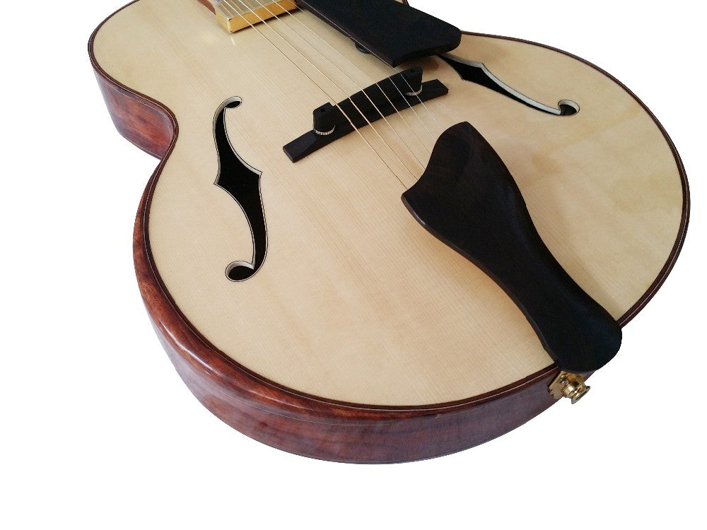 LANDTOM Customizable Handmade Solid Jacaranda Wood Archtop Electric Guitar with Maple Back/Side and Ebony Fingerboard Fully Handmade