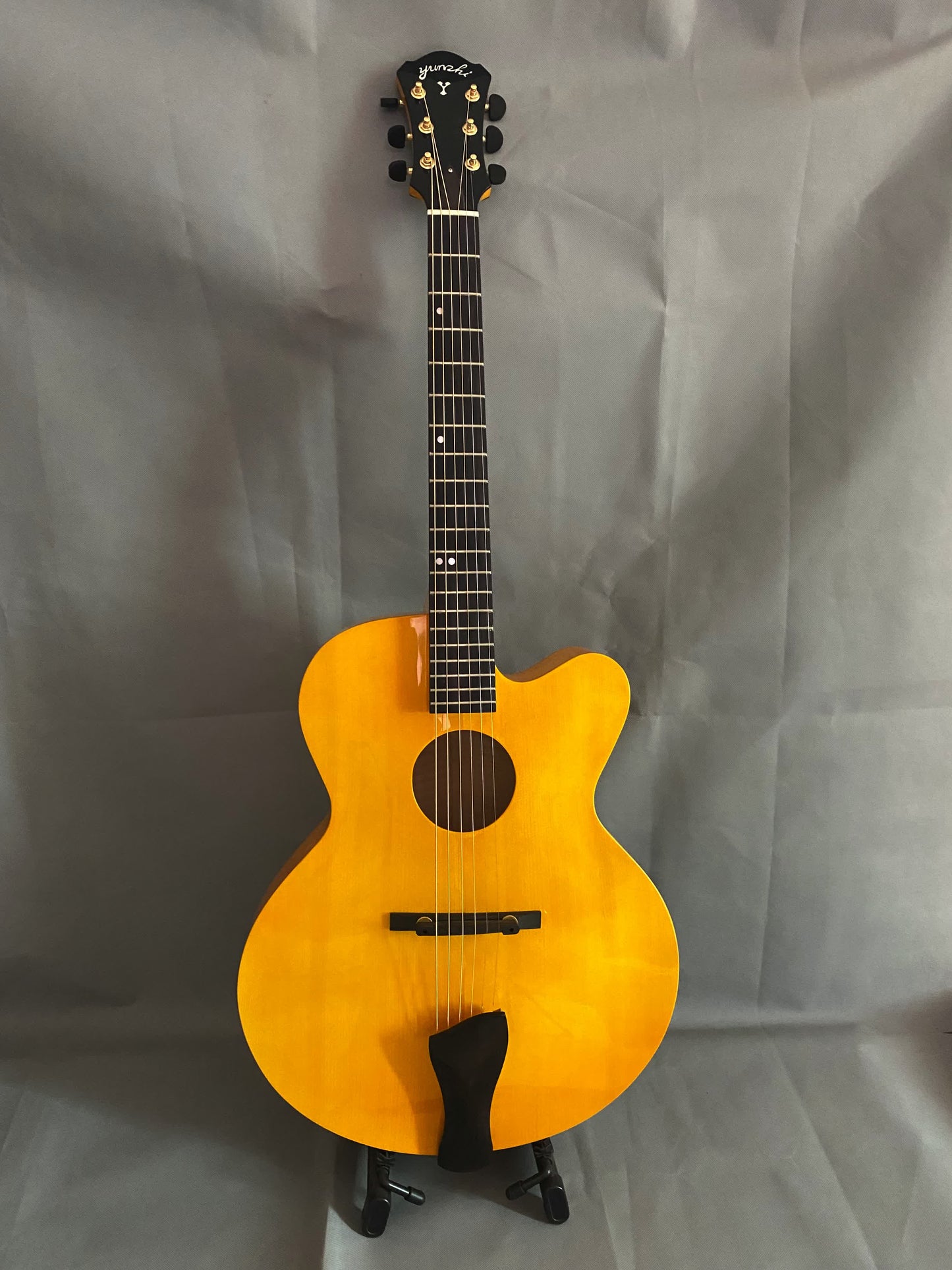 LANDTOM Customizable Handmade 3A Solid Maple Jazz Guitar with Ebony Fingerboard Best Acoustic Product