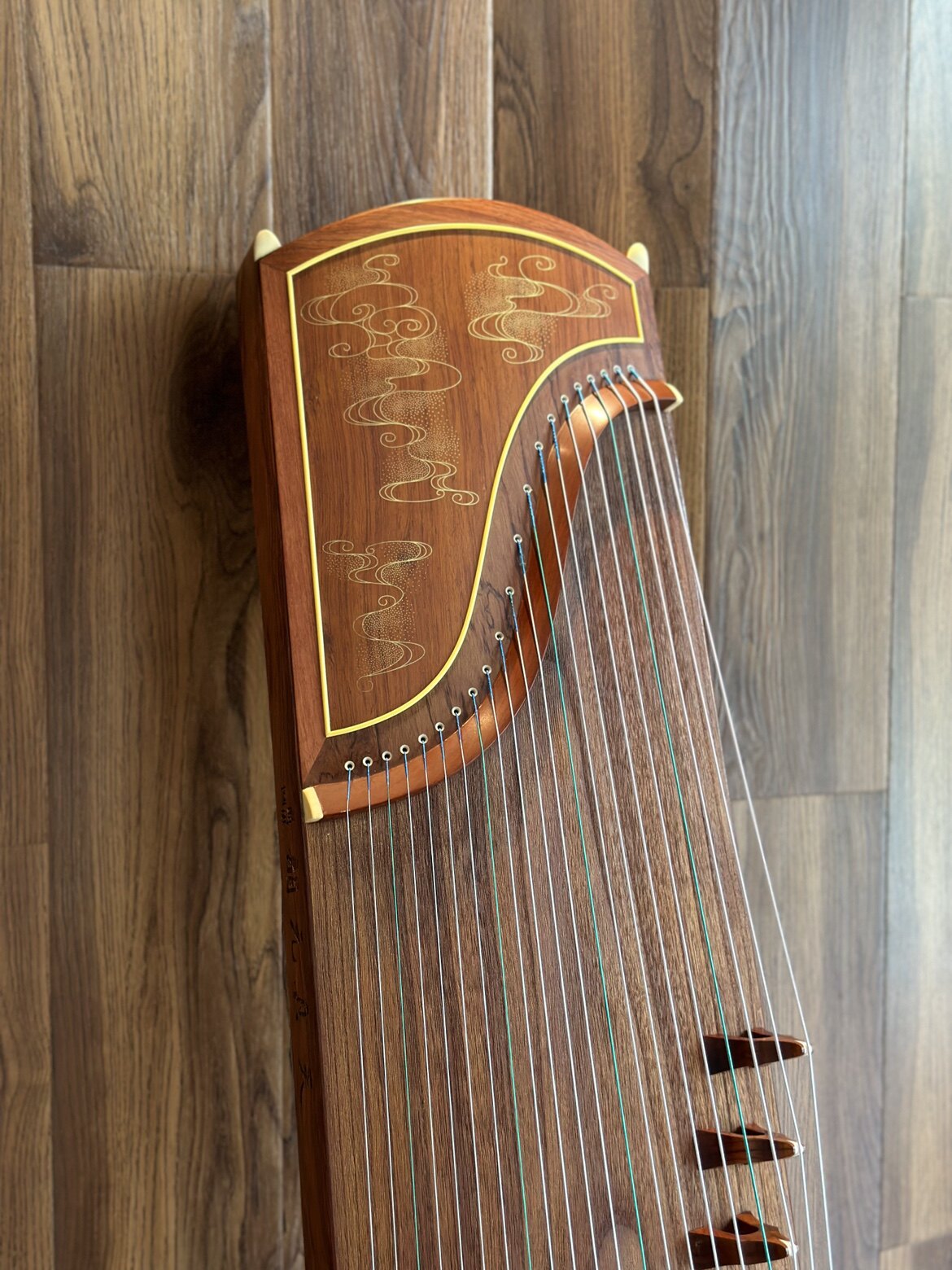 Dunhuang Professional Level African Rosewood Gold Fleck Cloud Pattern Guzheng 694TG-NJ 敦煌牌几彩彤云 for Professional Performancers Graded Examinations