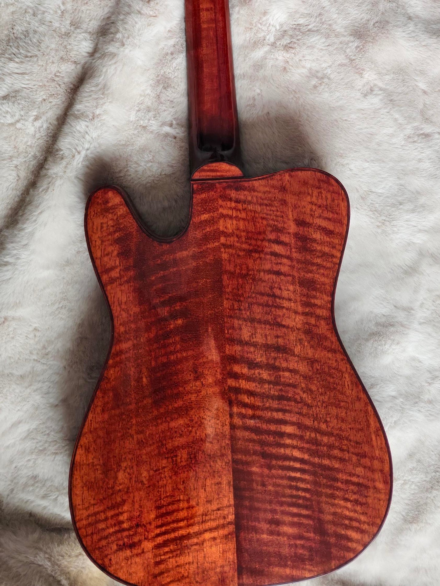 LANDTOM Fender Violinstyle Customizable Electric Guitar for Telecaster Type Carved Maple Spruce Top Jazz Hollow Body Archtop Guitar