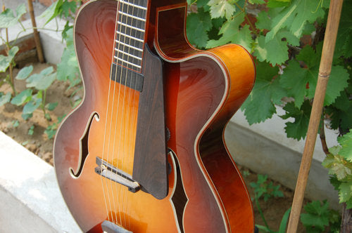LANDTOM Handmade Acoustic Jazz Guitar Solid Wood Body with Ebony Fingerboard Maple Top Spruce Customizable Electric Features