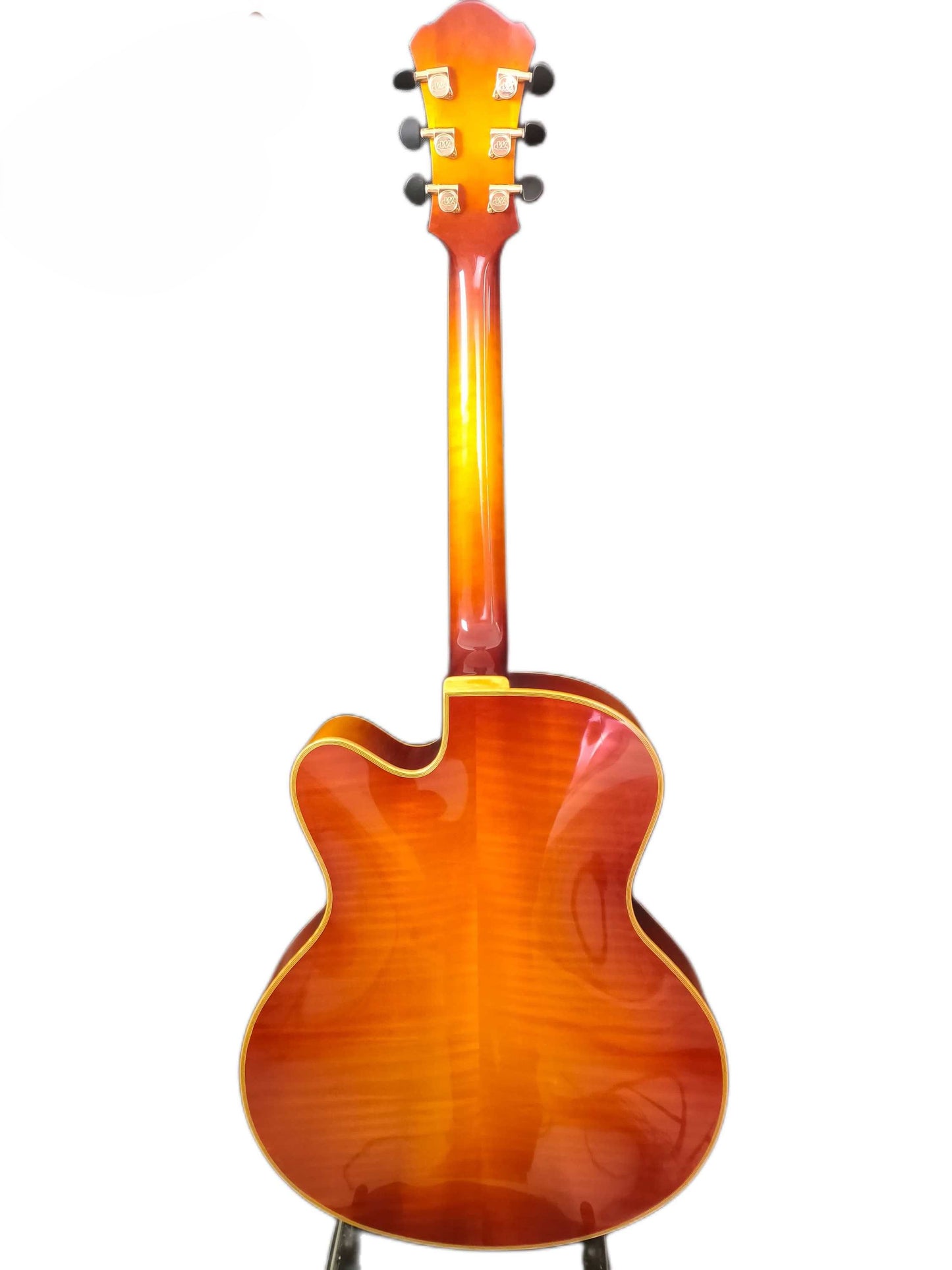 LANDTOM Customizable Handmade 3A Solid Maple Jazz Electric Guitar Best Acoustic with Ebony Fingerboard and Spruce Body Made From Solid Wood