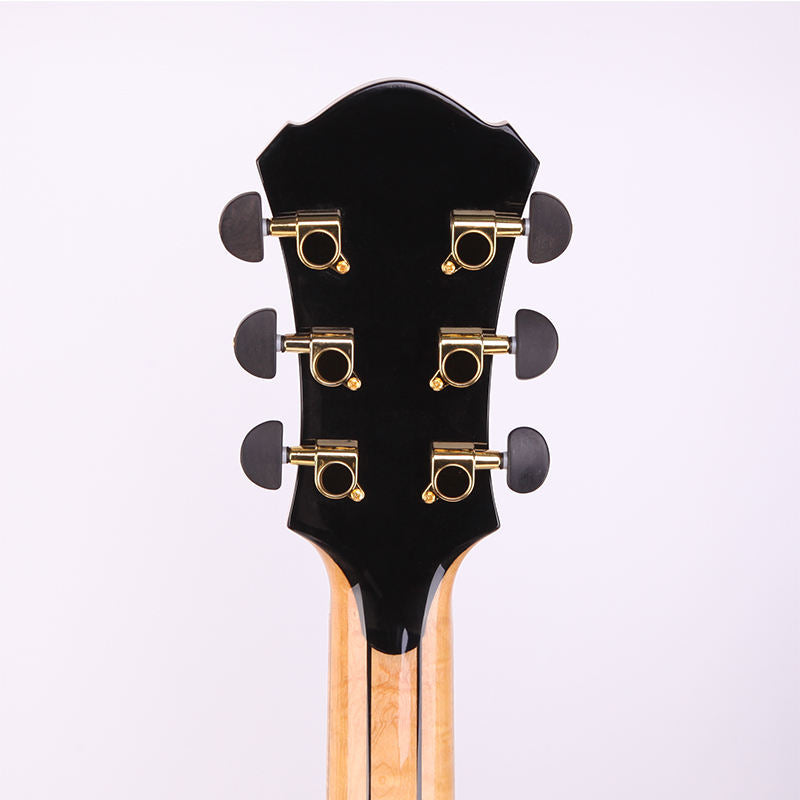 LANDTOM Customizable Handmade 15-Inch Maple Wood Jazz Guitar with Ebony Fingerboard Hollow Body Jazz Guitar