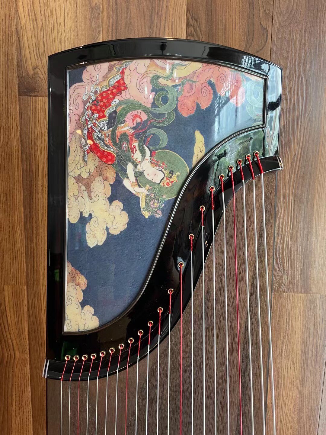 Zhuque朱雀 Series 6 Celestial Flight Professional Guzheng with Premium Lankao Paulownia Soundboard, African Rosewood Trim, Ebony Bridges & One-Piece Hollow-Carved Construction