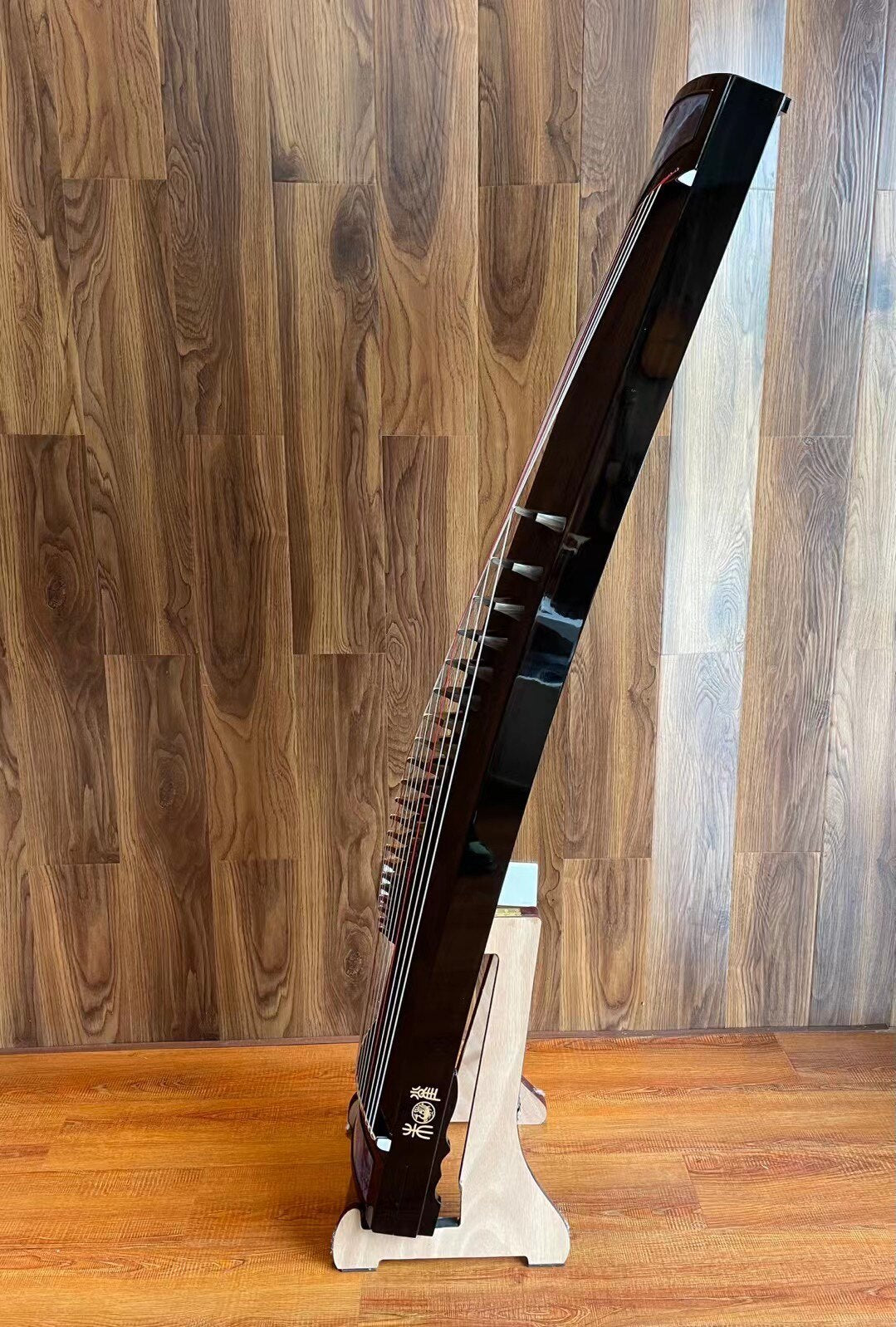 Zhuque朱雀 Azure Drift Professional Guzheng with Premium Lankao Paulownia Soundboard, African Rosewood Body, Ebony Bridges & Hollow-Carved Construction