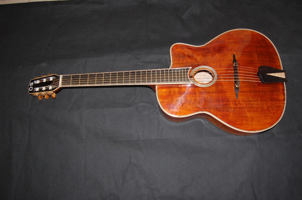 LANDTOM High Quality Handmade Jazz Guitar Antique Color, Customizable Maple Jazz Acoustic Electric Guitar