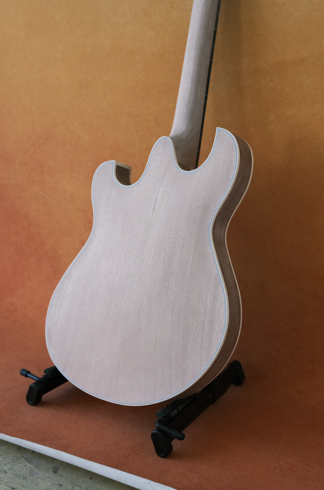 LANDTOM Customizable Semi-finished Electric Acoustic Jazz Guitar Hollow Body Solid Spruce Top Mahogany Body Ebony Fingerboard 6-String Luthier