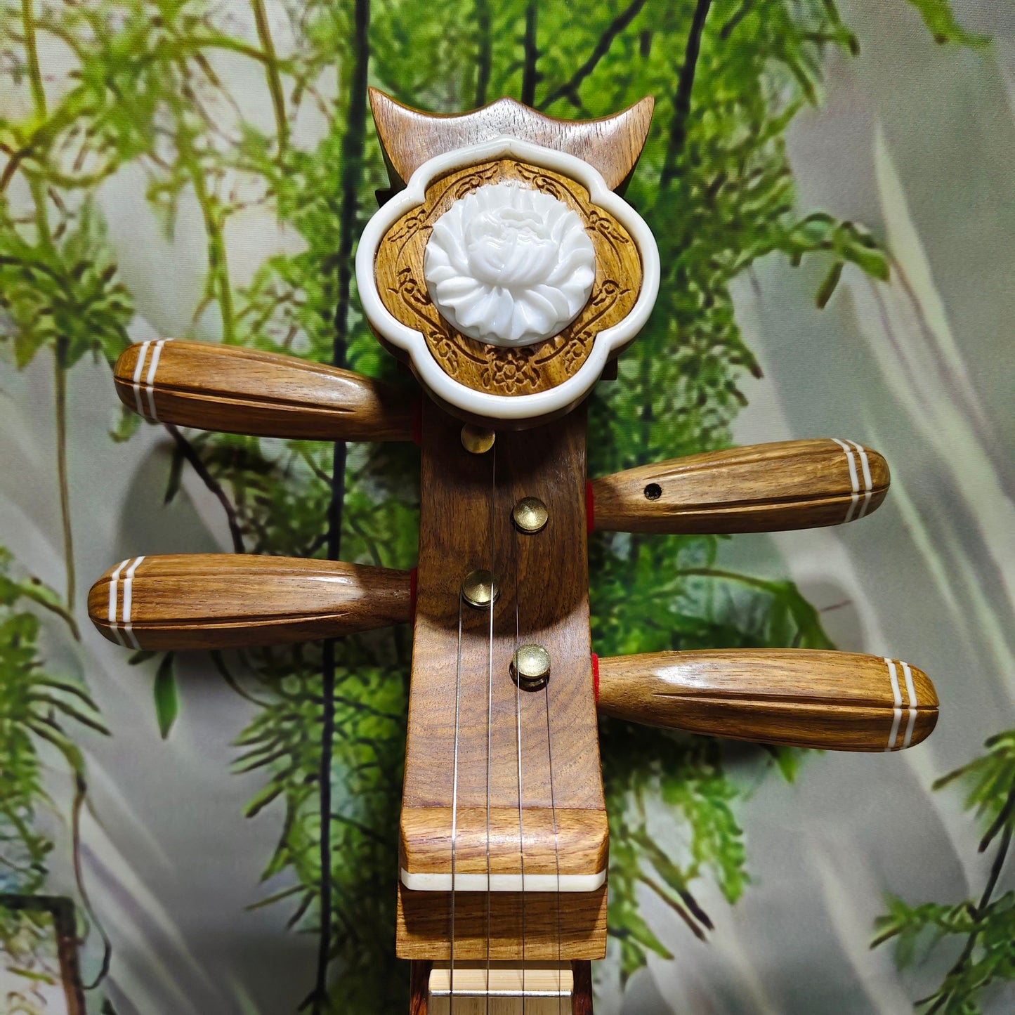 LANDTOM Aged Kosso (Pterocarpus erinaceus) Liuqin Professional Performance & Examination Grade Chinese Mandolin with Paulownia Soundboard, Comma-Shaped Sound Holes, 4-String Traditional Chinese Instrument