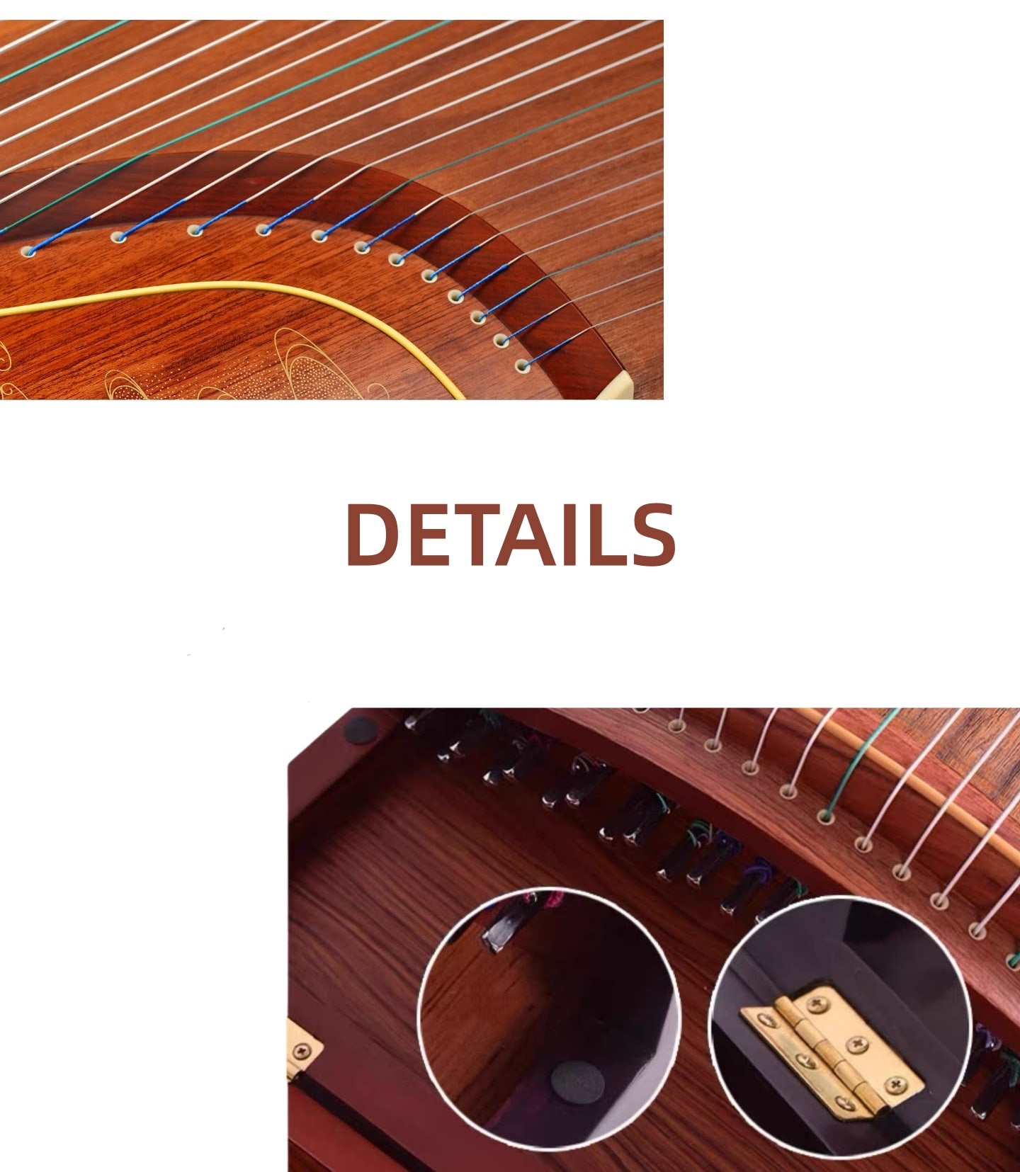 Dunhuang Professional Level African Rosewood Gold Fleck Cloud Pattern Guzheng 694TG-NJ 敦煌牌几彩彤云 for Professional Performancers Graded Examinations