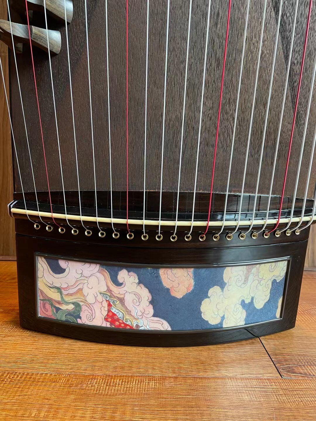 Zhuque朱雀 Series 6 Celestial Flight Professional Guzheng with Premium Lankao Paulownia Soundboard, African Rosewood Trim, Ebony Bridges & One-Piece Hollow-Carved Construction
