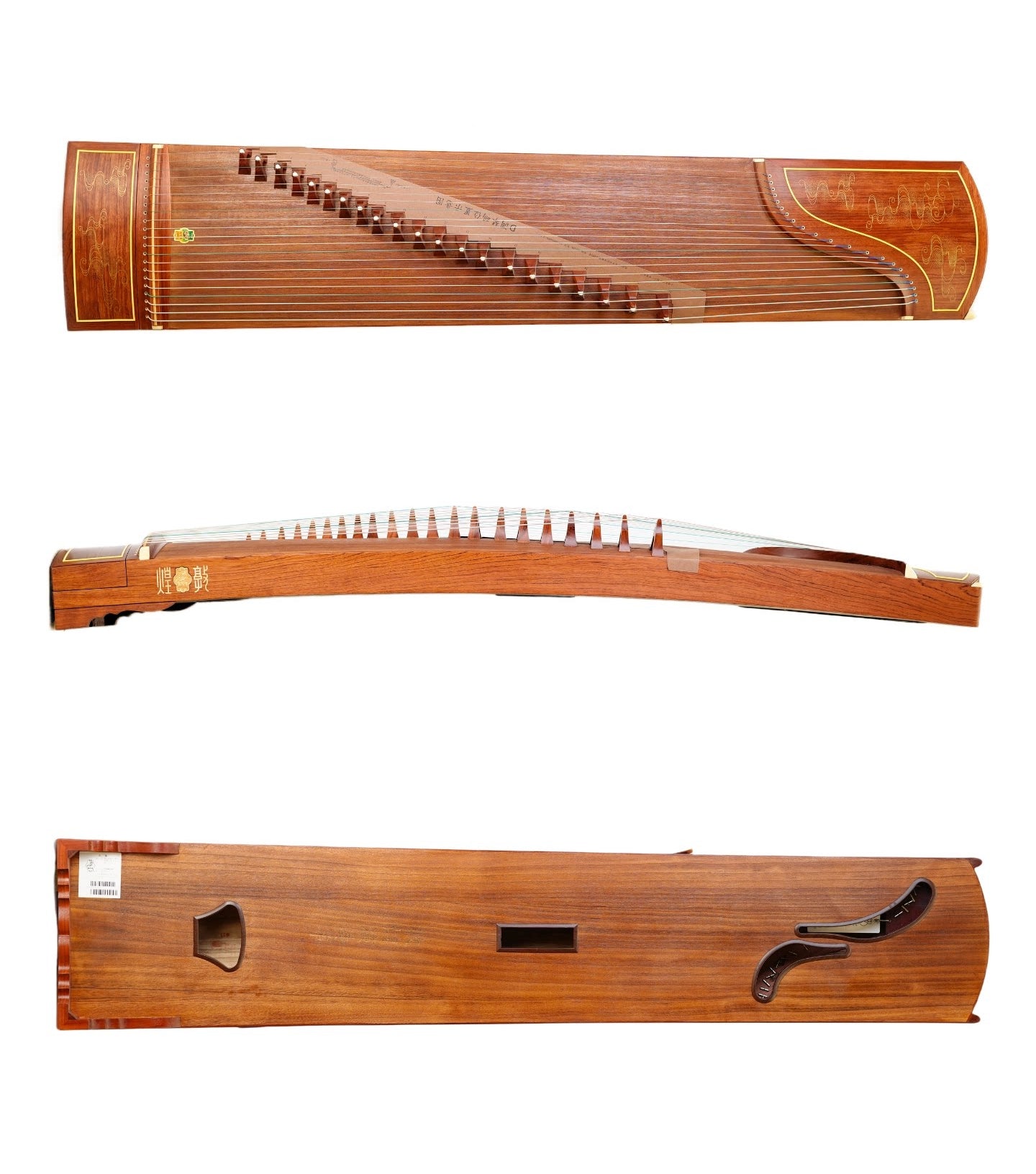 Dunhuang Professional Level African Rosewood Gold Fleck Cloud Pattern Guzheng 694TG-NJ 敦煌牌几彩彤云 for Professional Performancers Graded Examinations