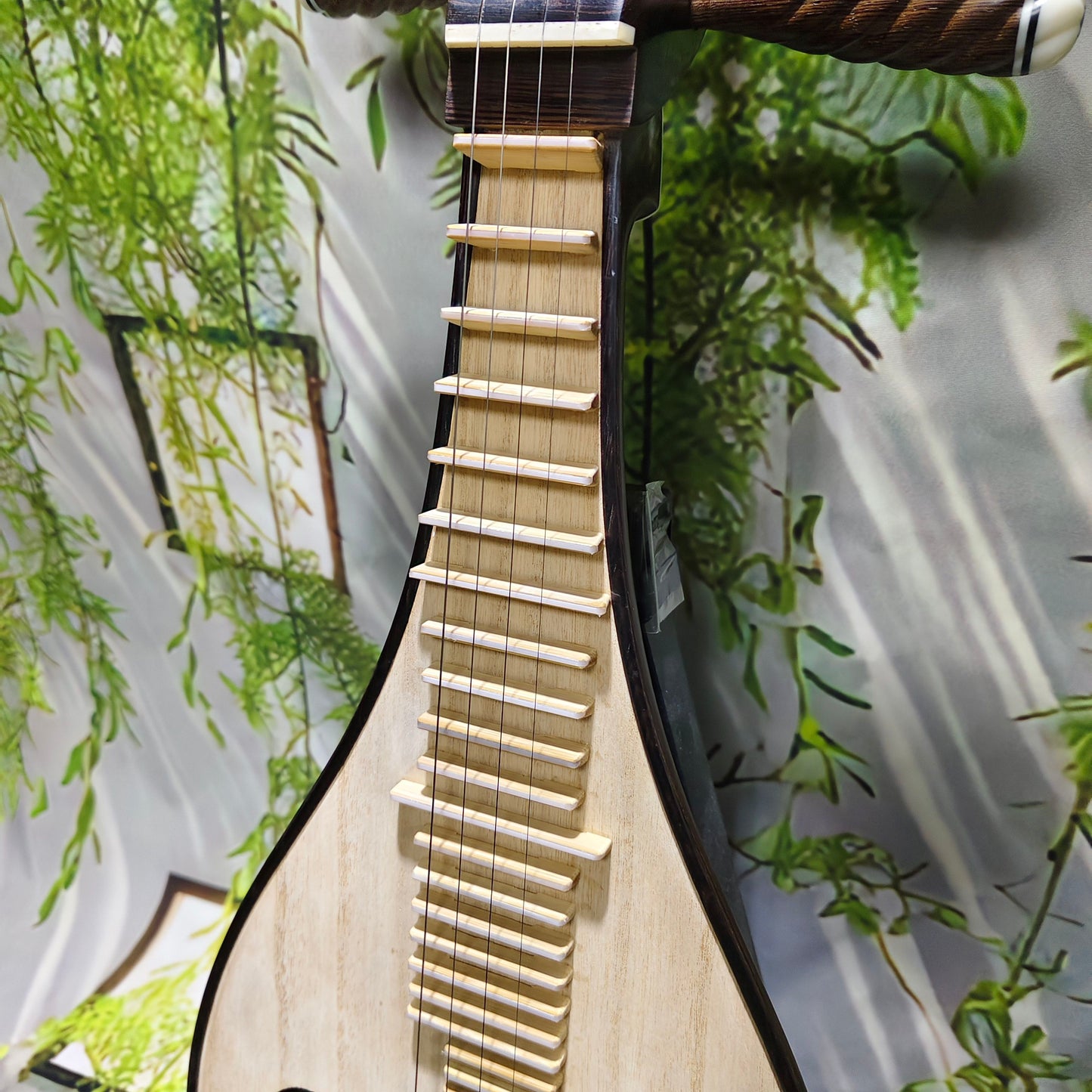 LANDTOM Selected Wenge Wood Liuqin Professional Performance & Examination Grade Chinese Mandolin with Paulownia Soundboard, Comma-Shaped Sound Holes & Peony Headstock, 4-String Traditional Chinese Instrument