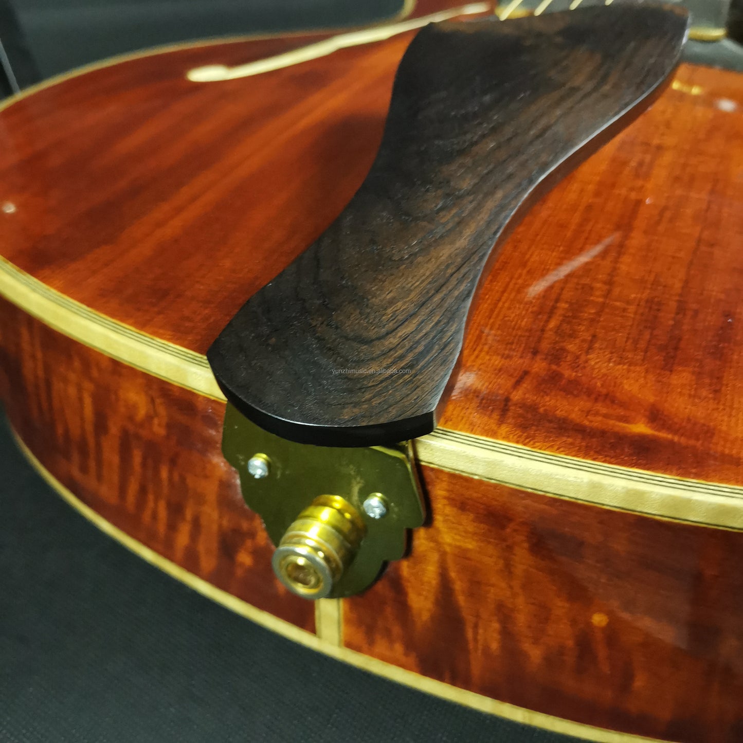 LANDTOM High Quality Custom Carved 16" Archtop Hollow Body Jazz Guitar Solid Maple with Ebony Fingerboard Handcrafted Model