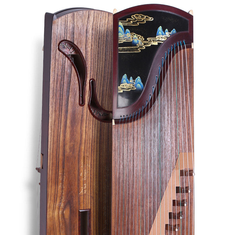 Dunhuang敦煌 20698P Emerald Horizon Professional Performance Guzheng with Broadleaf Rosewood Body, Lankao Paulownia Soundboard & Hand-Painted Polished Finish