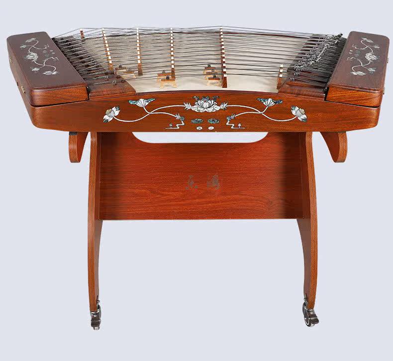 LANDTOM Professional Yuehai Brand Grade-A African Padauk 402 Shell-Carved Lotus Butterfly-Shaped Yangqin 623L-A For Learning And Daily Practice, Performance