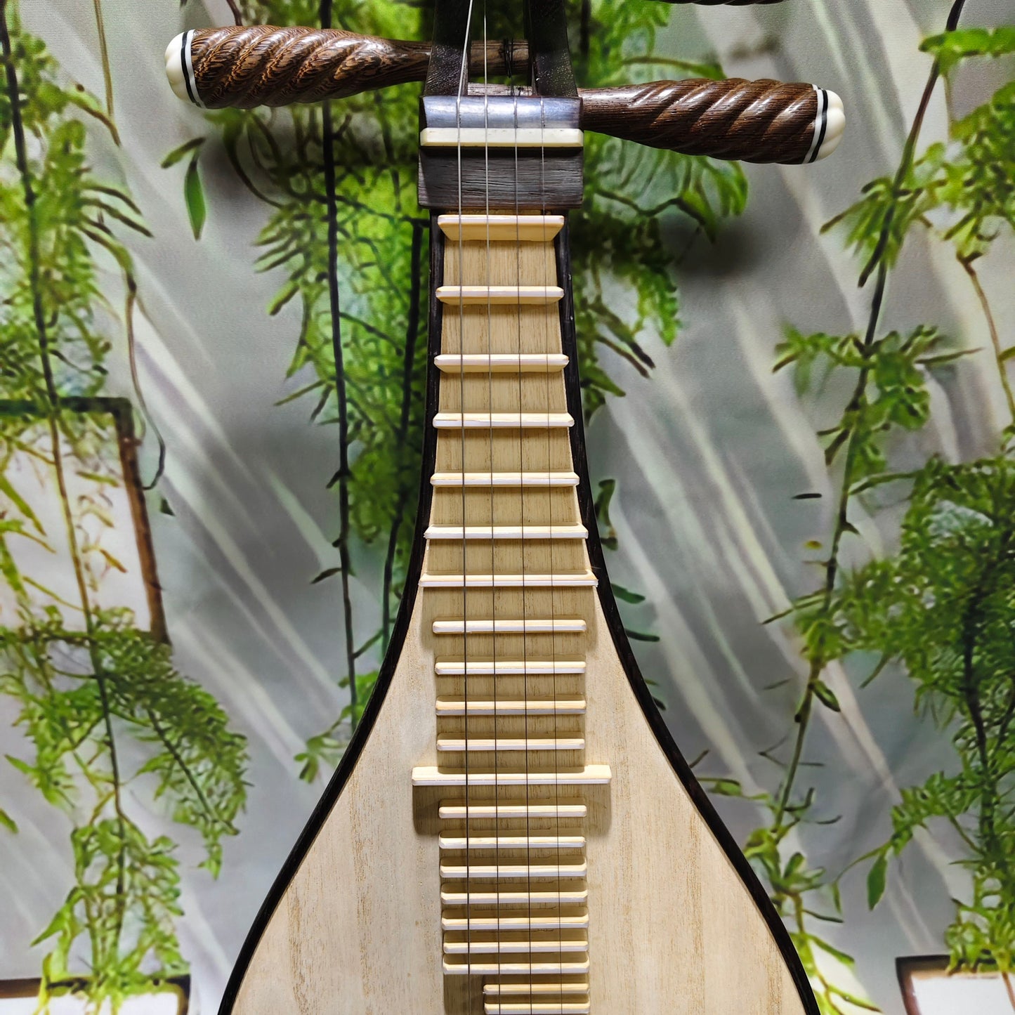 LANDTOM Selected Wenge Wood Liuqin Professional Performance & Examination Grade Chinese Mandolin with Paulownia Soundboard, Comma-Shaped Sound Holes & Peony Headstock, 4-String Traditional Chinese Instrument