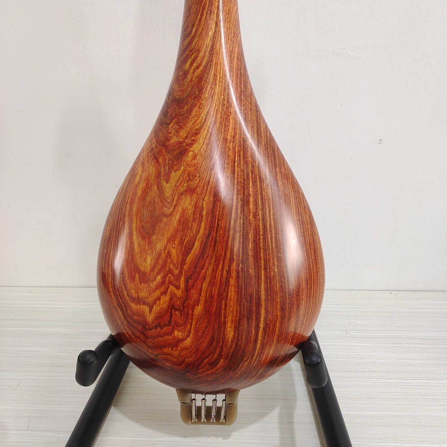 LANDTOM Selected Kosso (Pterocarpus erinaceus) Wood Liuqin Professional Performance & Examination Grade Chinese Mandolin with Paulownia Soundboard & Peony Headstock, 4-String Traditional Chinese Instrument