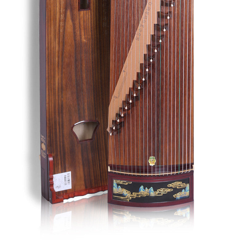 Dunhuang敦煌 20698P Emerald Horizon Professional Performance Guzheng with Broadleaf Rosewood Body, Lankao Paulownia Soundboard & Hand-Painted Polished Finish