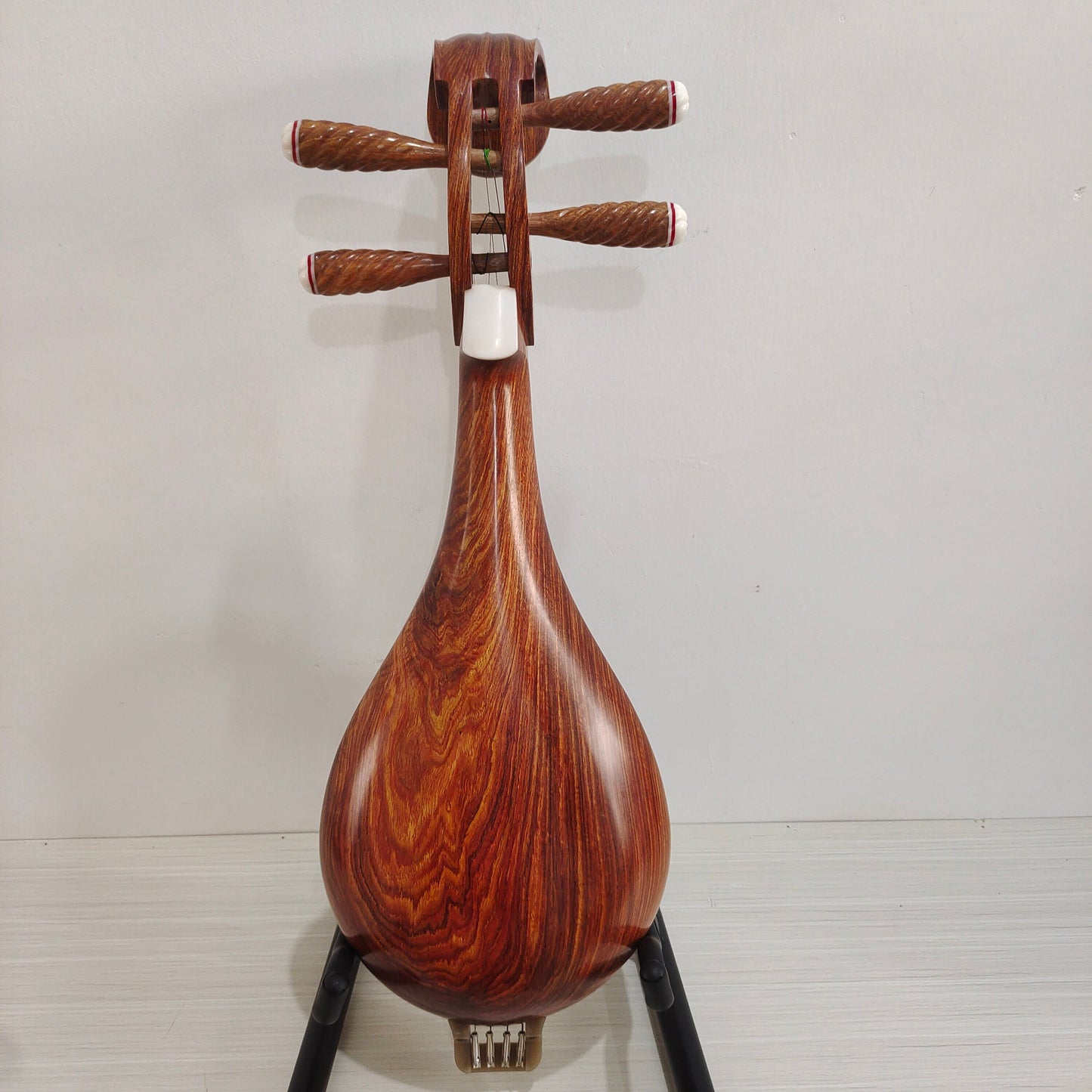 LANDTOM Selected Kosso (Pterocarpus erinaceus) Wood Liuqin Professional Performance & Examination Grade Chinese Mandolin with Paulownia Soundboard & Peony Headstock, 4-String Traditional Chinese Instrument