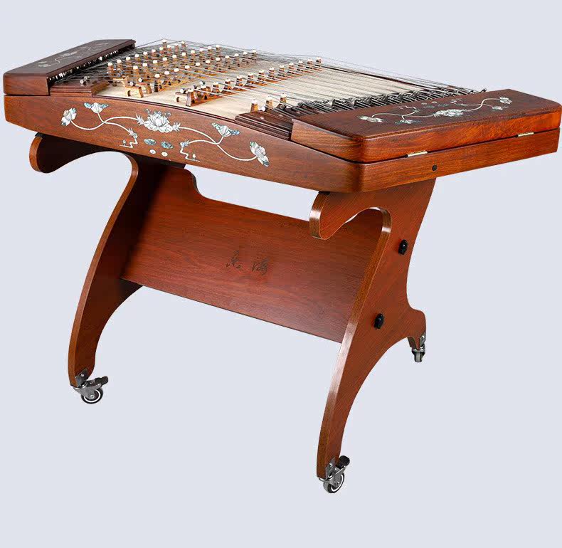 LANDTOM Professional Yuehai Brand Grade-A African Padauk 402 Shell-Carved Lotus Butterfly-Shaped Yangqin 623L-A For Learning And Daily Practice, Performance