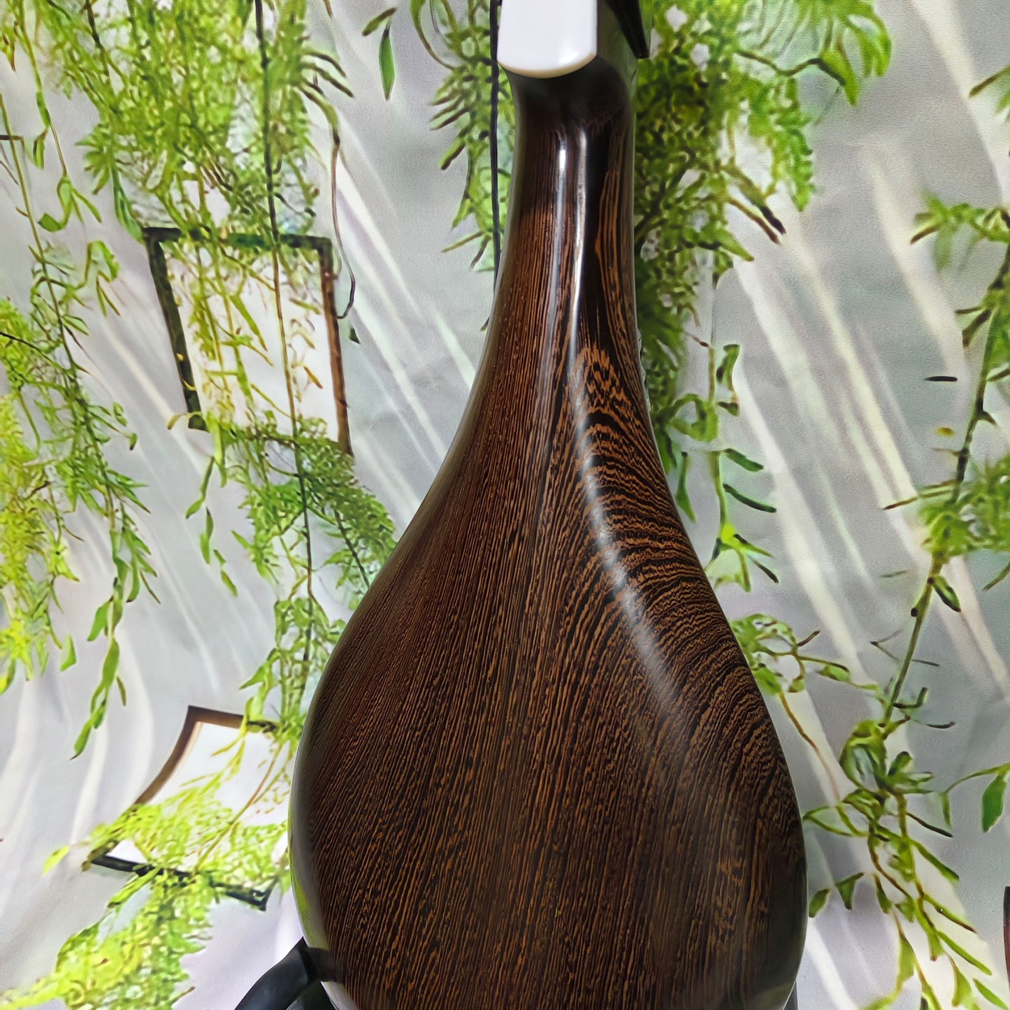LANDTOM Selected Wenge Wood Liuqin Professional Performance & Examination Grade Chinese Mandolin with Paulownia Soundboard, Comma-Shaped Sound Holes & Peony Headstock, 4-String Traditional Chinese Instrument