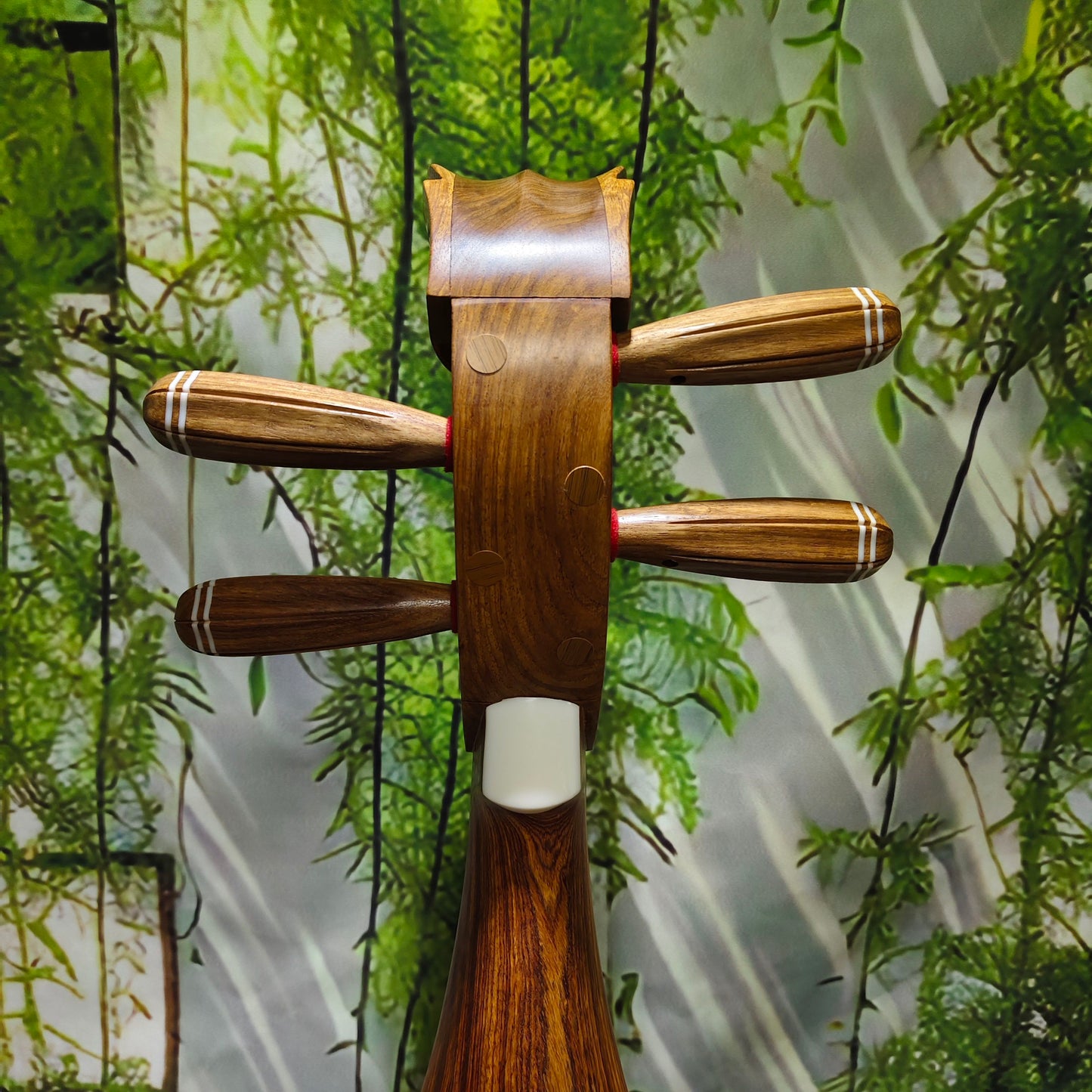 LANDTOM Aged Kosso (Pterocarpus erinaceus) Liuqin Professional Performance & Examination Grade Chinese Mandolin with Paulownia Soundboard, Comma-Shaped Sound Holes, 4-String Traditional Chinese Instrument