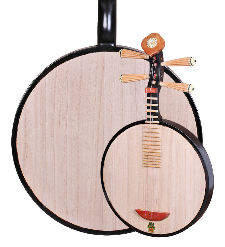 Dunhuang敦煌 635 Beginner Yueqin 3-String, 17-Fret with Paulownia Soundboard, Dyed Hardwood Body, Dalbergia Rosewood 10-Ridge Tuning Pegs & Ruyi Headstock