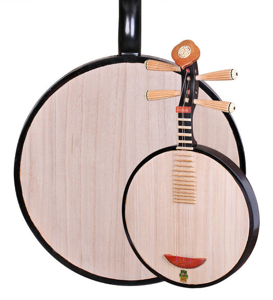 Dunhuang敦煌 635 Beginner Yueqin 3-String, 17-Fret with Paulownia Soundboard, Dyed Hardwood Body, Dalbergia Rosewood 10-Ridge Tuning Pegs & Ruyi Headstock