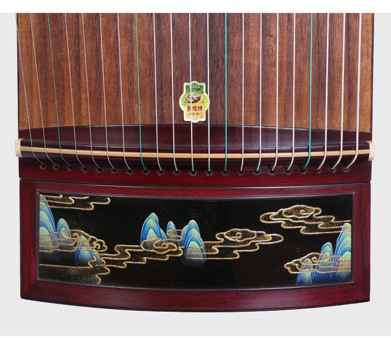 Dunhuang敦煌 20698P Emerald Horizon Professional Performance Guzheng with Broadleaf Rosewood Body, Lankao Paulownia Soundboard & Hand-Painted Polished Finish