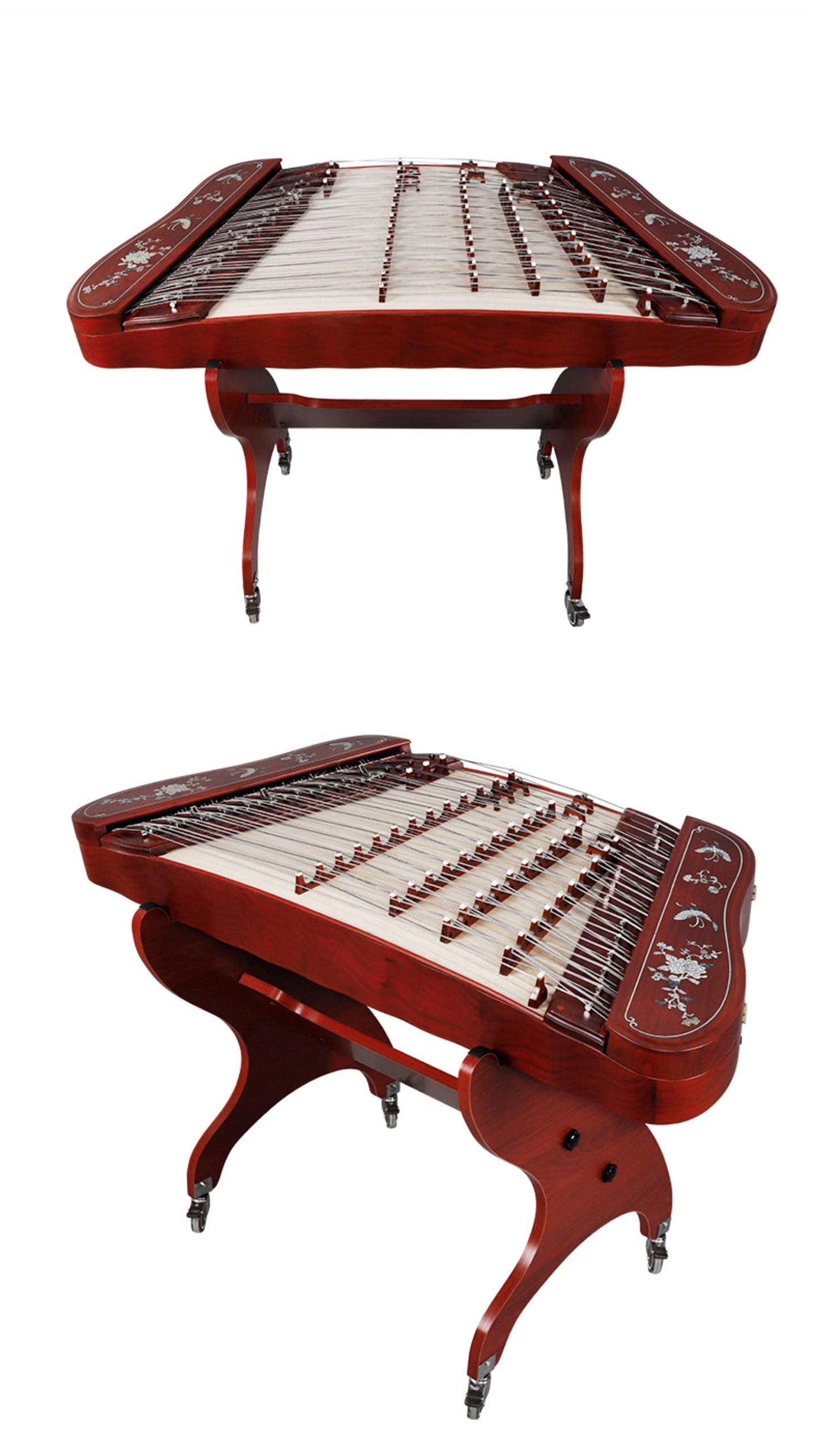 LANDTOM Professional Yuehai Brand Grade-A African Padauk 402 Shell-Carved Lotus Butterfly-Shaped Yangqin 622LD-A For Learning And Daily Practice, Performance