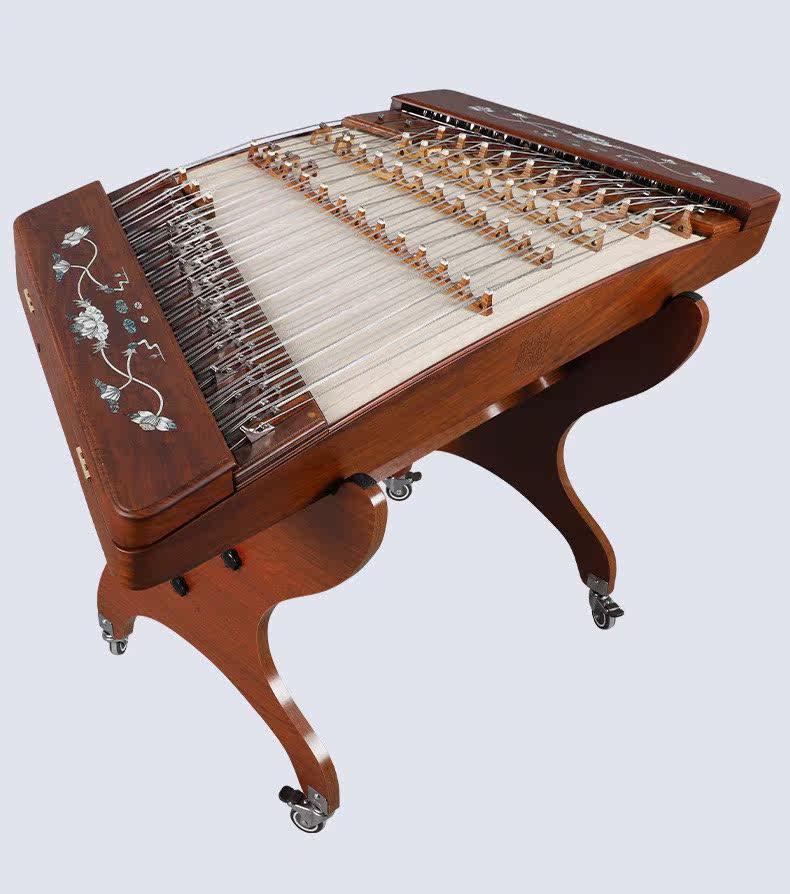 LANDTOM Professional Yuehai Brand Grade-A African Padauk 402 Shell-Carved Lotus Butterfly-Shaped Yangqin 623L-A For Learning And Daily Practice, Performance
