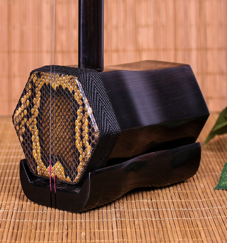Landtom Professional Dragon Head Ebony Erhu Chinese 2-string Violin Fiddle Musical Instrument + Free Accessories, Musical college recommended