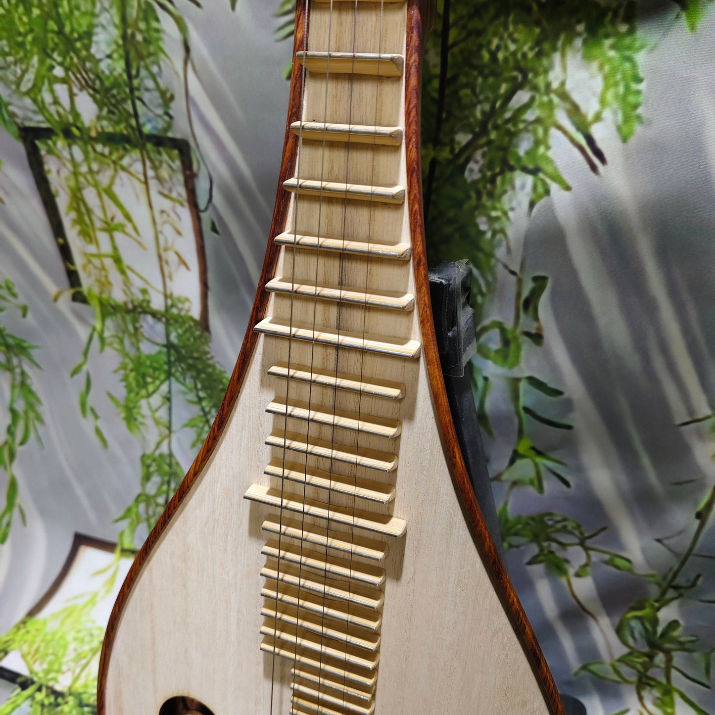 LANDTOM Aged Kosso (Pterocarpus erinaceus) Liuqin Professional Performance & Examination Grade Chinese Mandolin with Paulownia Soundboard, Comma-Shaped Sound Holes, 4-String Traditional Chinese Instrument
