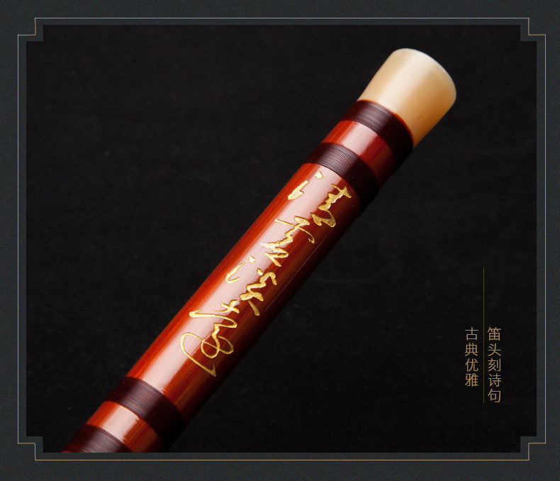 LANDTOM Selected Professional Bamboo Dizi Bitter Bamboo Chinese Transverse Flute C D E F Key Made & Signed by Dong Xuehua