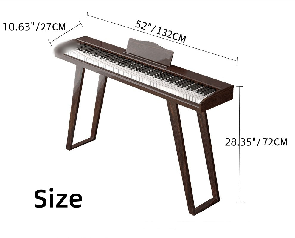 LANDTOM Walnut color DDP-80 Digital Piano Keyboard 88 Keys Weighted, Hammer Action II, Home Electric Piano Full Size with Stand, Triple Pedal, MIDI Connecting and Headphone Interface
