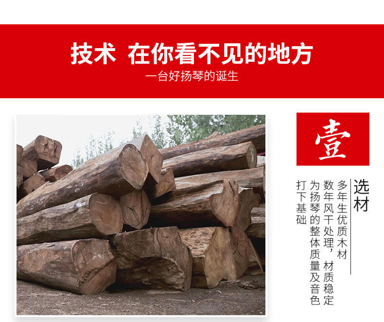 LANDTOM Professional Yuehai Brand Hardwood 402 Yangqin 621T-2-A Lutos For Learning And Daily Practice, Performance