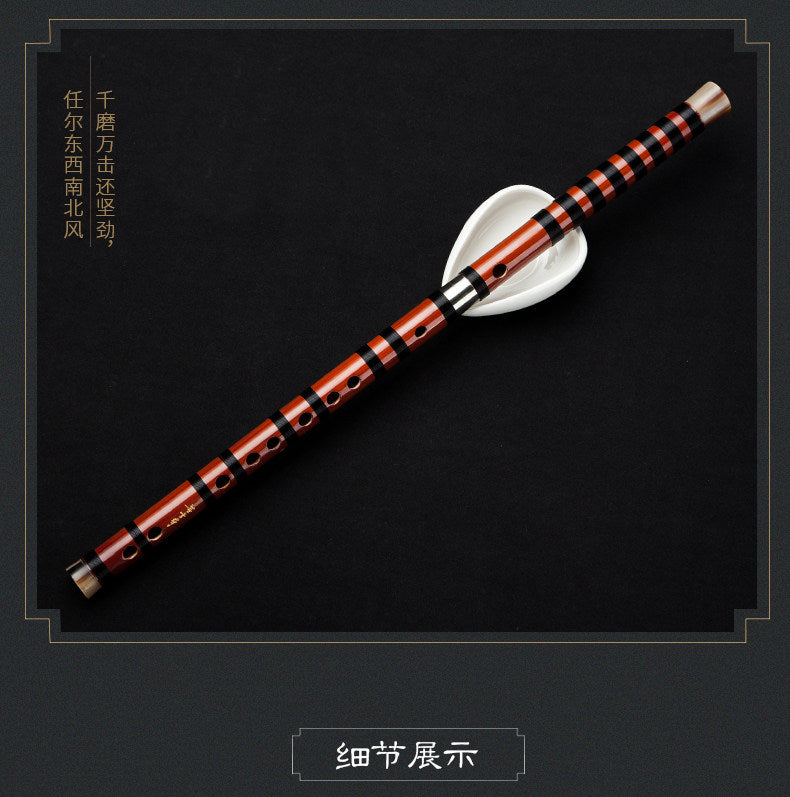 LANDTOM Selected Dong Xuehua Handcrafted Professional Bamboo Dizi Flute Premium Bitter Bamboo Performance Chinese Transverse Flute Collectible Musical Instrument