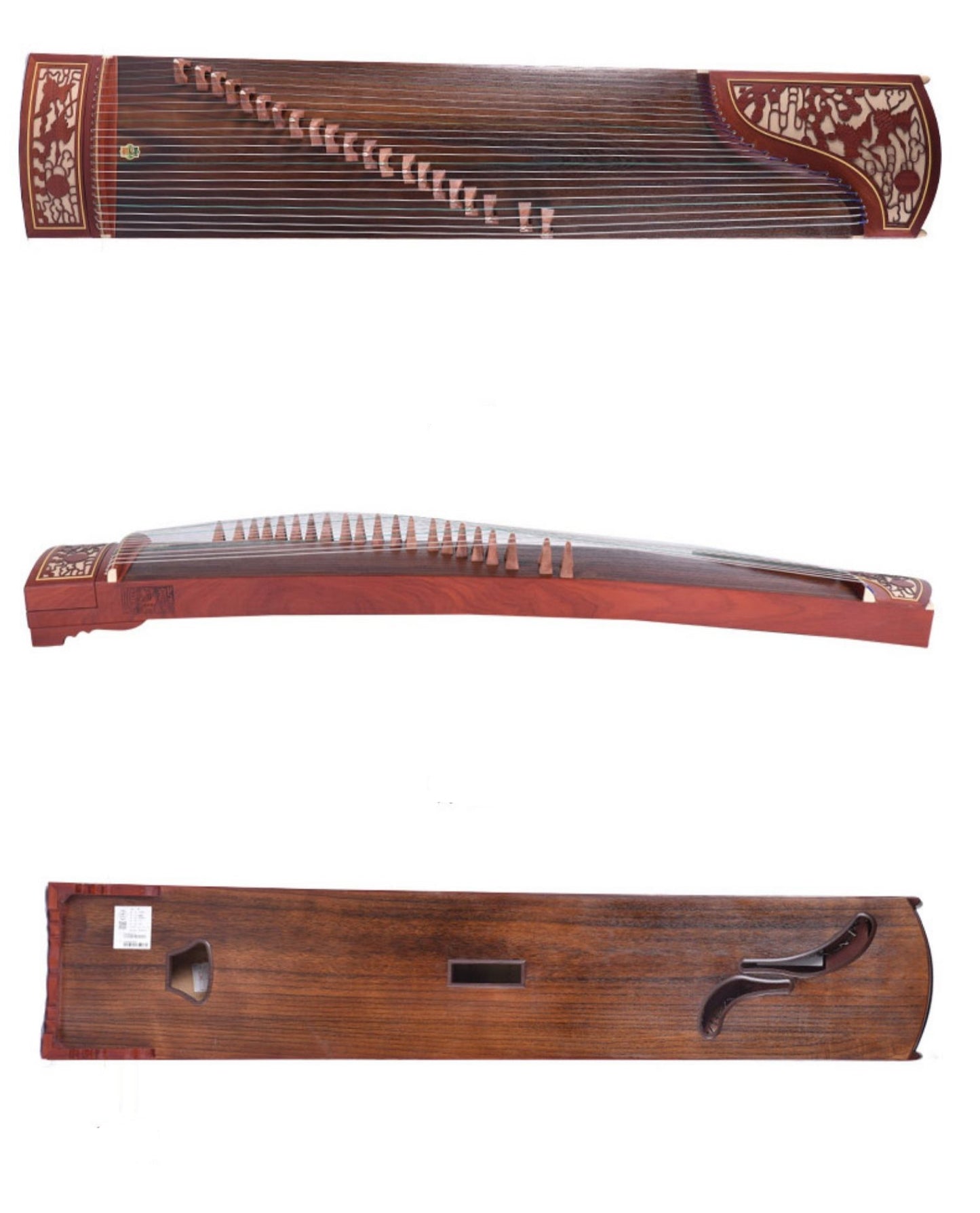 Dunhuang Entry level Duo Cranes Facing The Sun Carved Guzheng 696D 敦煌牌双鹤朝阳 for Begginers