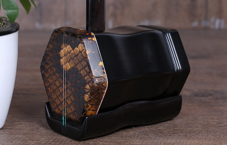 Landtom Professional Dragon Head Ebony Erhu Chinese 2-string Violin Fiddle Musical Instrument + Free Accessories, Musical college recommended
