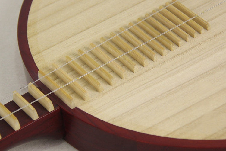 LANDTOM Beginner Rosewood Folk Yueqin with Paulownia Soundboard, Rounded Body Design, Traditional Chinese Moon Guitar for Entry-Level Players & Folk Music Performance