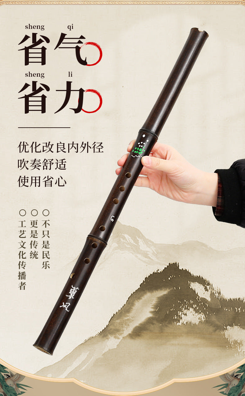 LANDTOM Purple Bamboo Xiao Flute 8 Hole Chinese Vertical Bamboo Flute G/F Key Beginner Professional Musical Instrument with Accessories