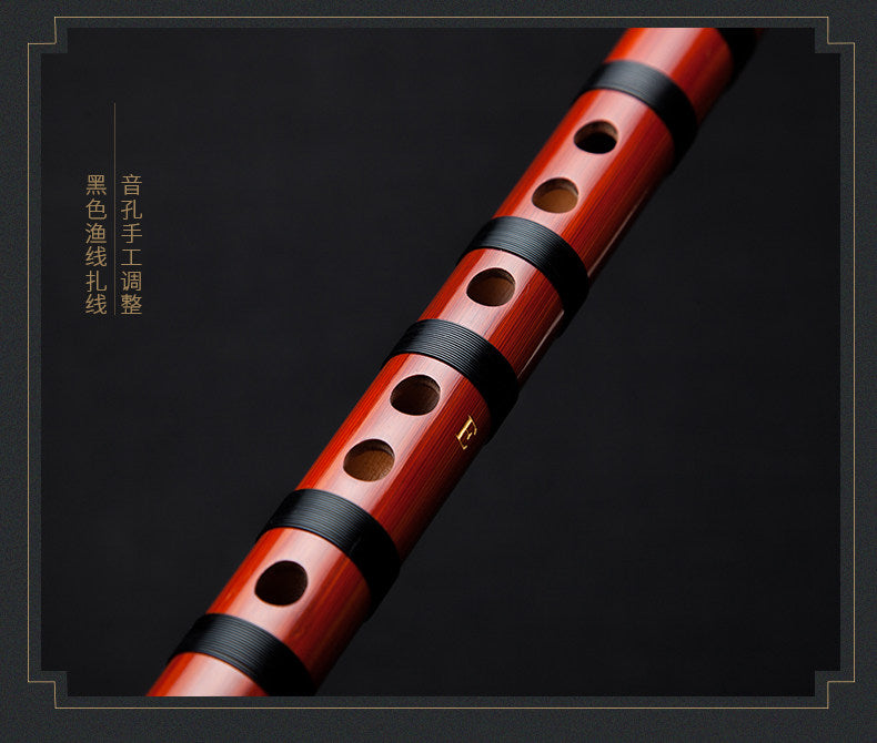 LANDTOM Selected Dong Xuehua Handcrafted Professional Bamboo Dizi Flute Premium Bitter Bamboo Performance Chinese Transverse Flute Collectible Musical Instrument
