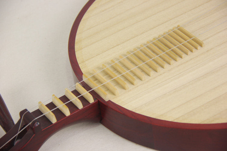 LANDTOM Beginner Rosewood Folk Yueqin with Paulownia Soundboard, Rounded Body Design, Traditional Chinese Moon Guitar for Entry-Level Players & Folk Music Performance
