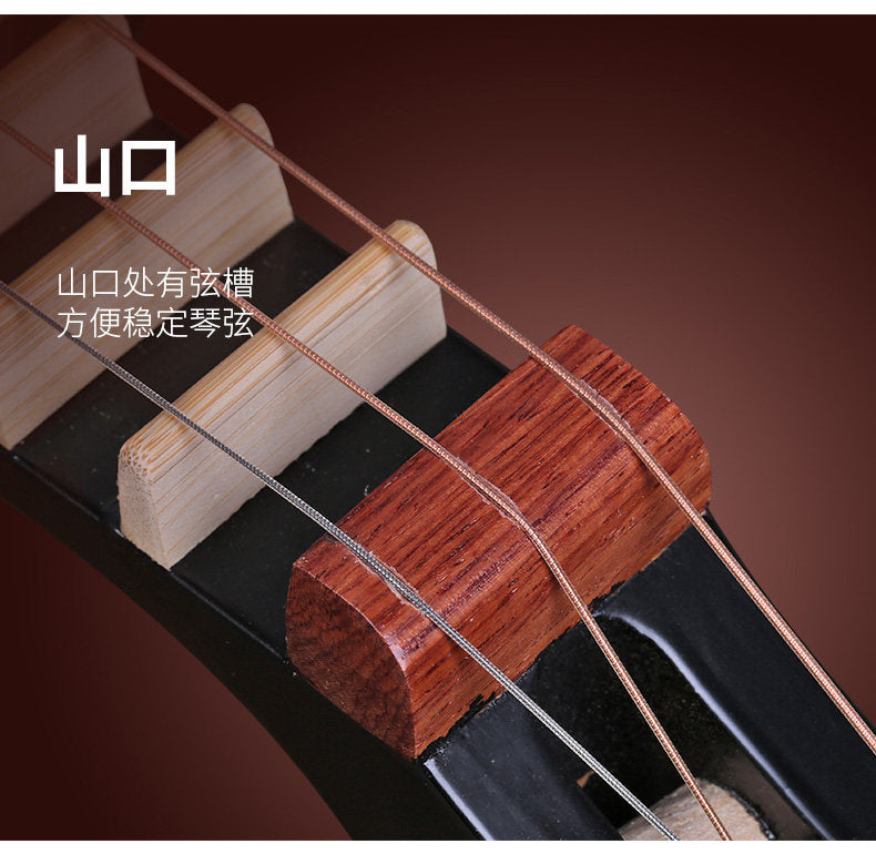 Dunhuang敦煌 635 Beginner Yueqin 3-String, 17-Fret with Paulownia Soundboard, Dyed Hardwood Body, Dalbergia Rosewood 10-Ridge Tuning Pegs & Ruyi Headstock