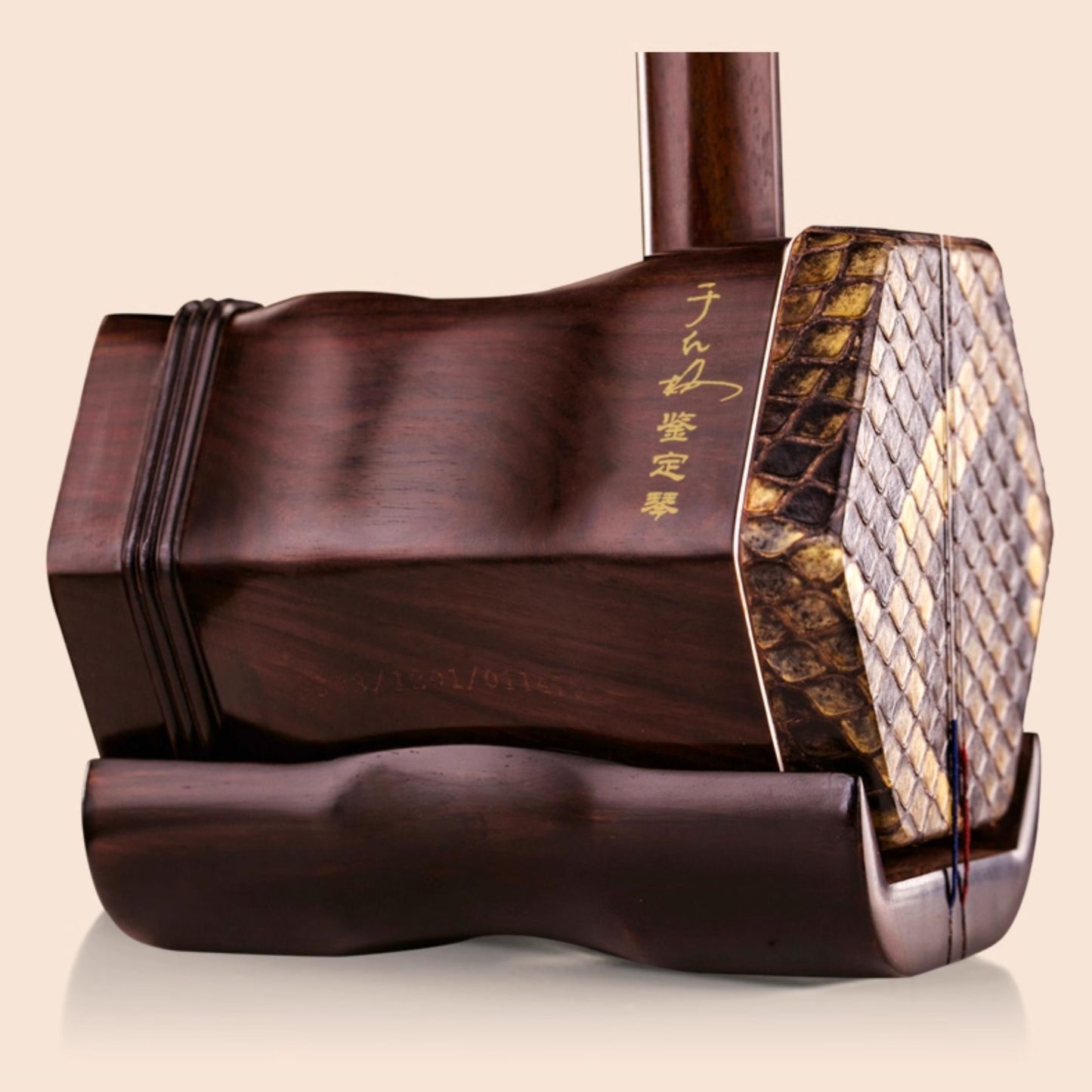 LANDTOM Recommended Huqiu Old Rosewood Erhu Chinese 2-string Violin Fiddle Musical Instrument With Accessories Concert Level Expert Authentication Signature Erhu Gold Seal Python Skin