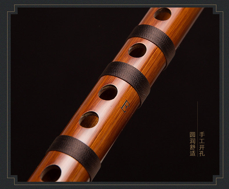 LANDTOM Selected Dong Xuehua Handcrafted Professional Bamboo Dizi Flute 知音（Zhiyin）Aged Bitter Bamboo Chinese Performance Flute Collectible Musical Instrument GFDEC Key