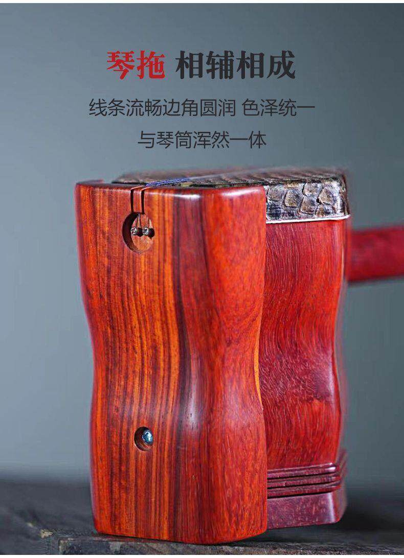 Huqiu 5109 Rosewood Erhu Professional Chinese Two-String Instrument for Beginners & Intermediate Players with Huqiu Hard Case