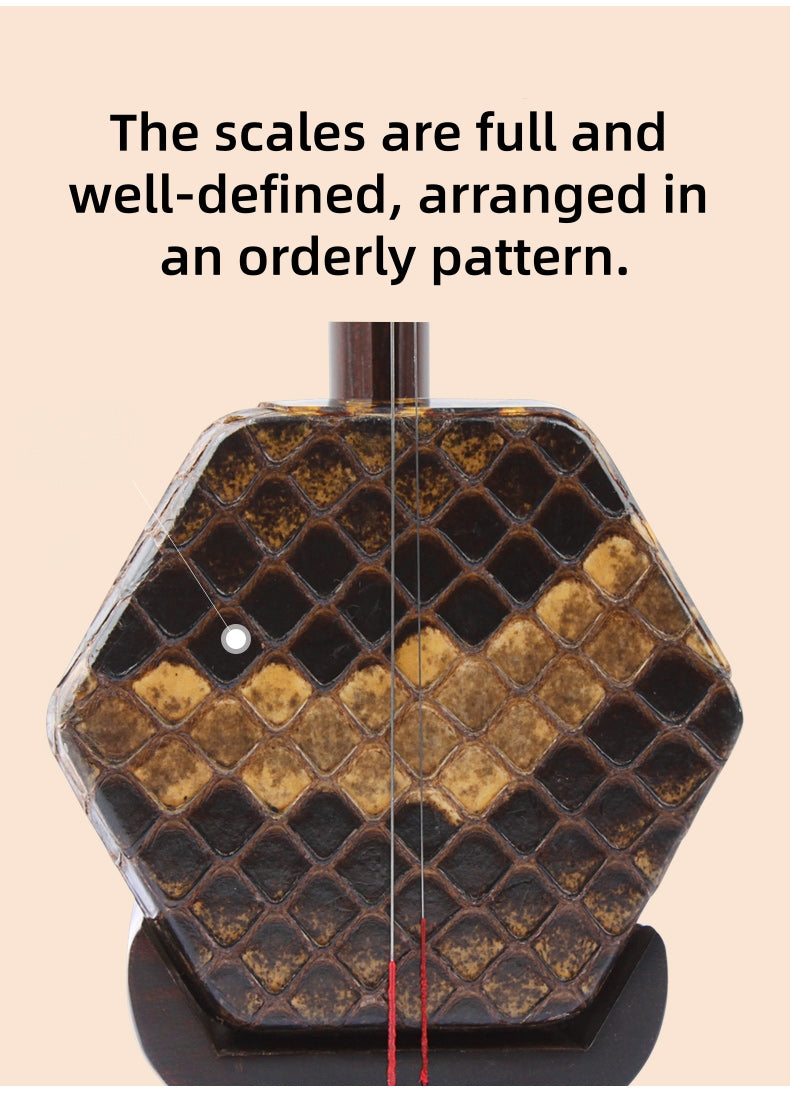 LANDTOM Recommended Huqiu Old Rosewood Erhu Chinese 2-string Violin Fiddle Musical Instrument With Accessories Concert Level Expert Authentication Signature Erhu Gold Seal Python Skin